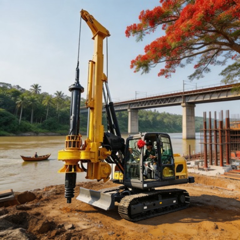 Heavy Equipment Drilling Rig - เครื่องเจาะแบบโรตารี่สำหรับงานหนัก รถขุดเจาะแบบตีนตะขาบ อุปกรณ์เจาะบ่อบาดาล แรงบิด 220 กิโลนิวตันเมตร